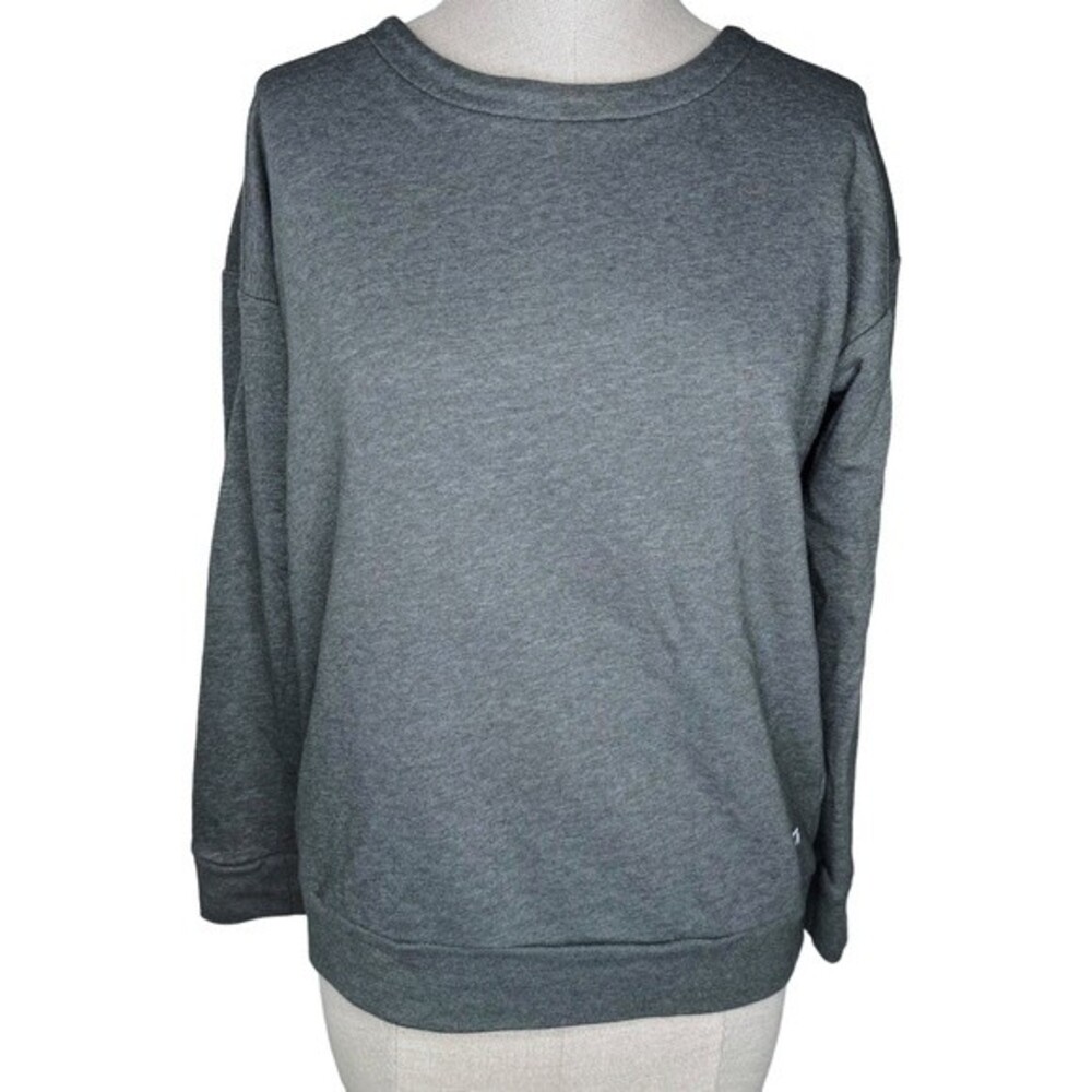 Gap French Terry Sweatshirt Lattice Back sz M * Dark Gray Open Back Athleisure